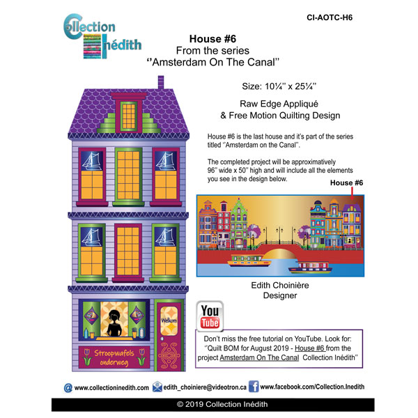 House #6 from the series "Amsterdam on the Canal" - Applique with FMQ - View 2